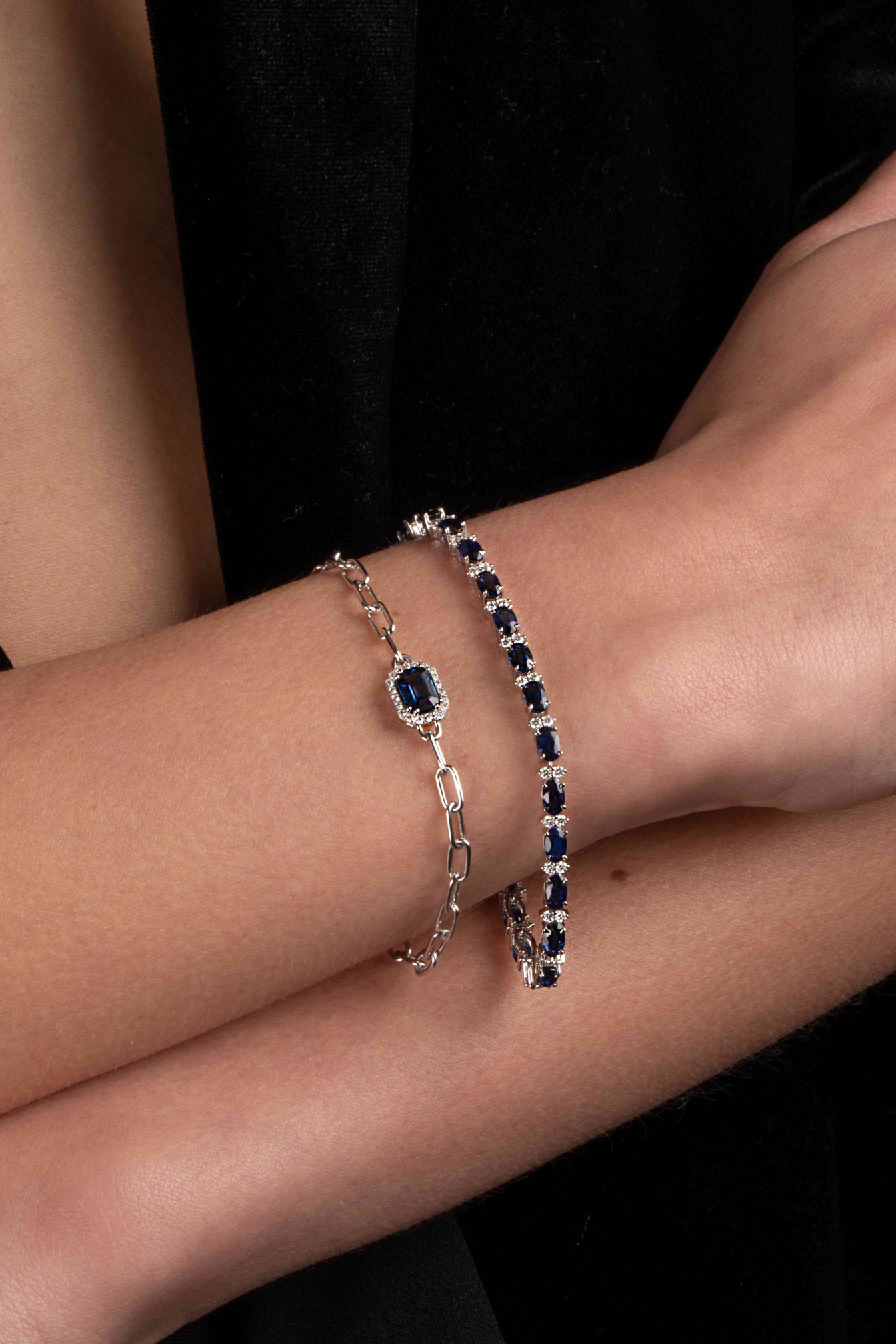 Sapphire Paperclip Bracelet