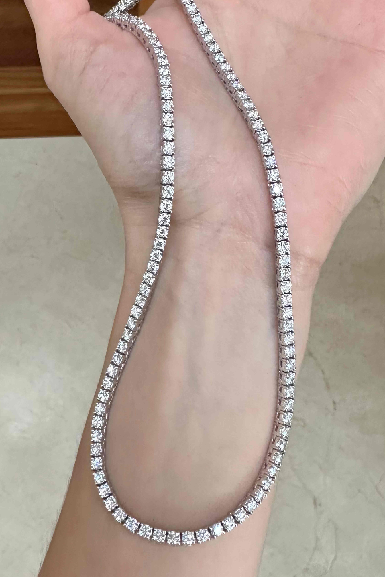 Large Diamond Tennis Necklace
