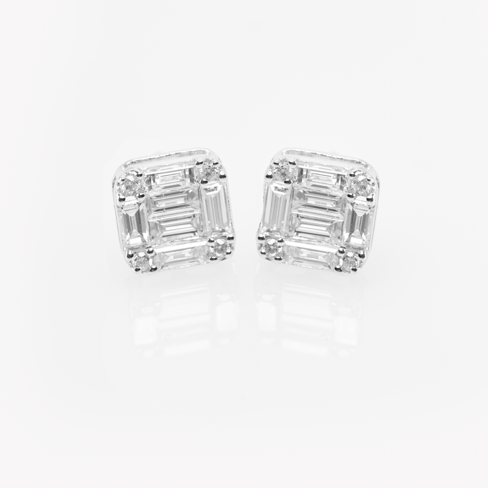 Illusion Diamond Stud Earrings