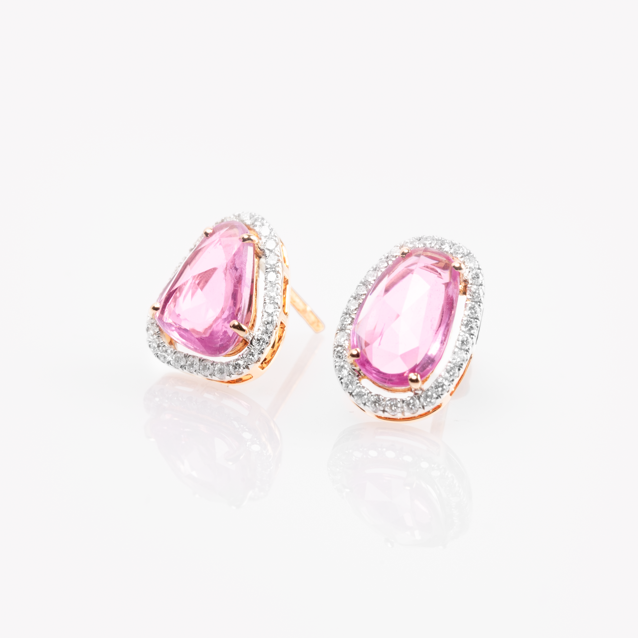 Pink Sapphire Stud Earrings