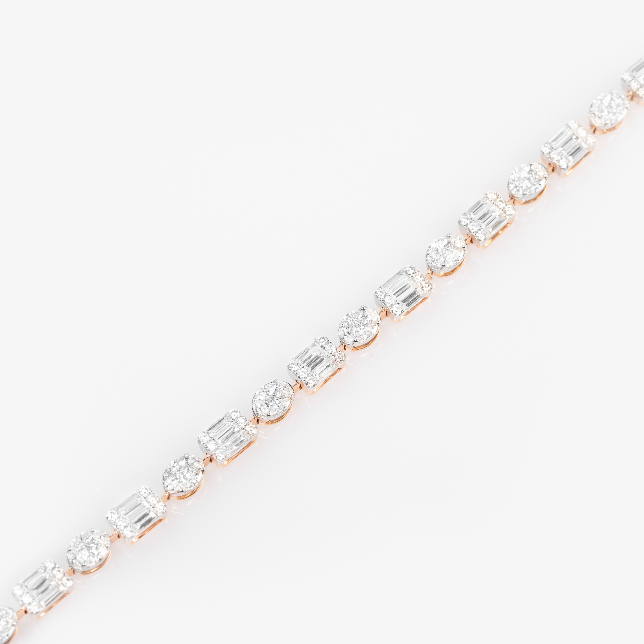 Oval and Square Diamond Illusion Bracelet