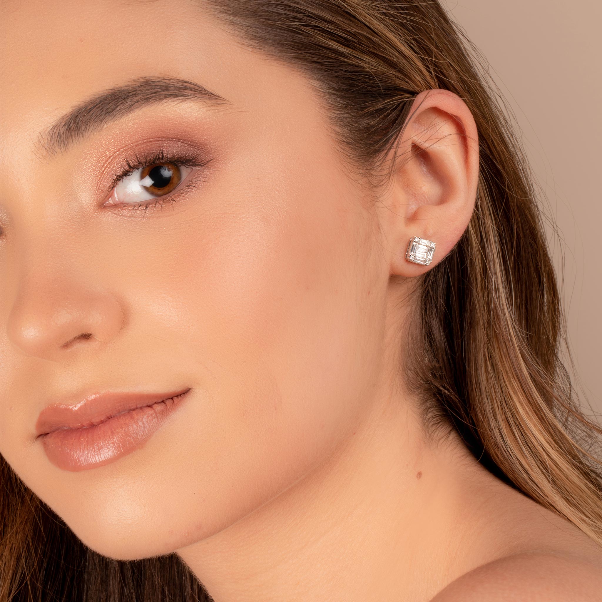 Illusion Diamond Stud Earrings