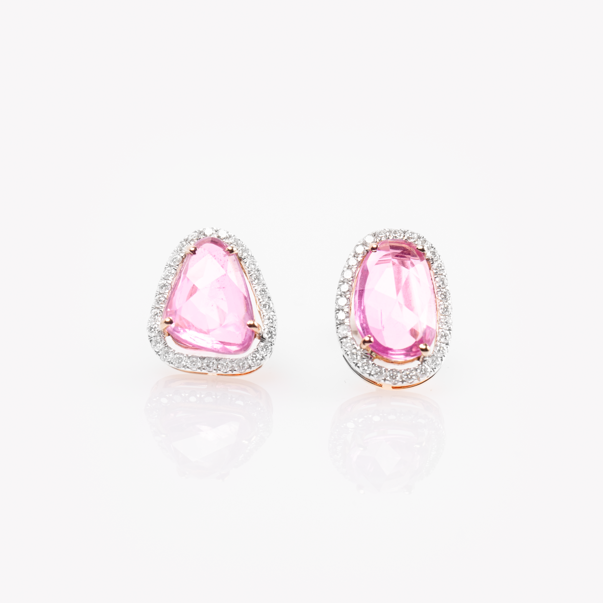 Pink Sapphire Stud Earrings