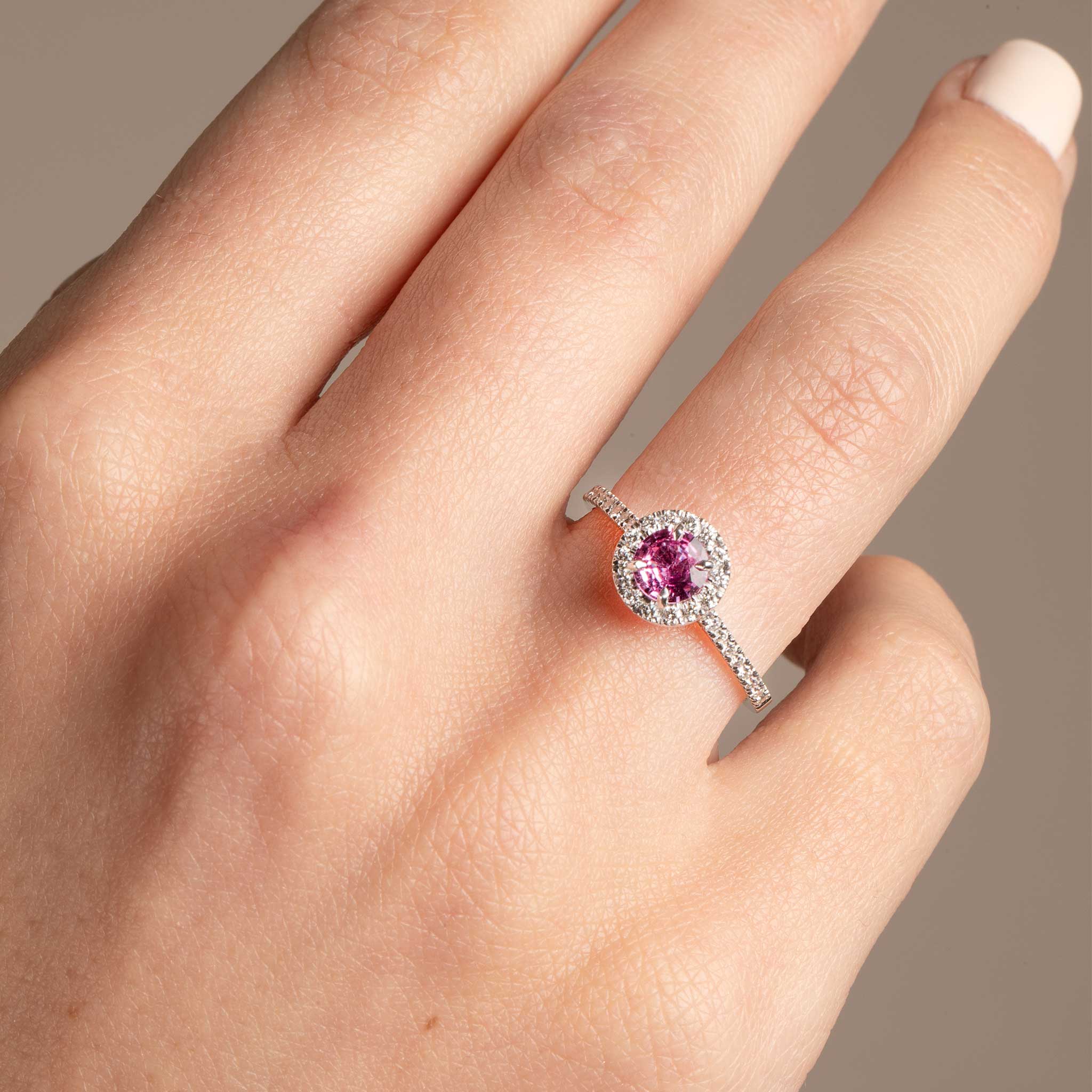 Gemstone Halo Ring