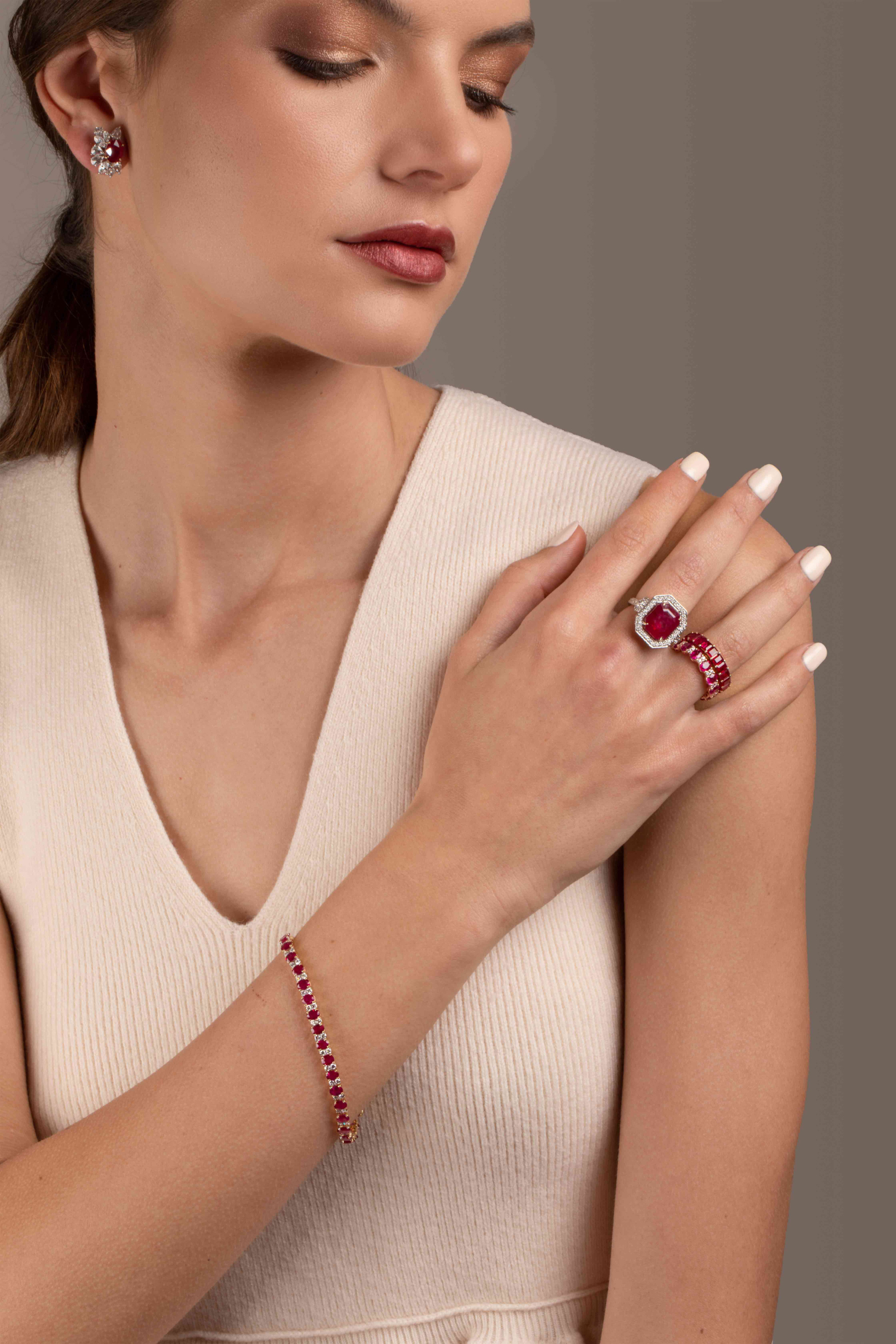 Ruby and Diamond Tennis Bracelet