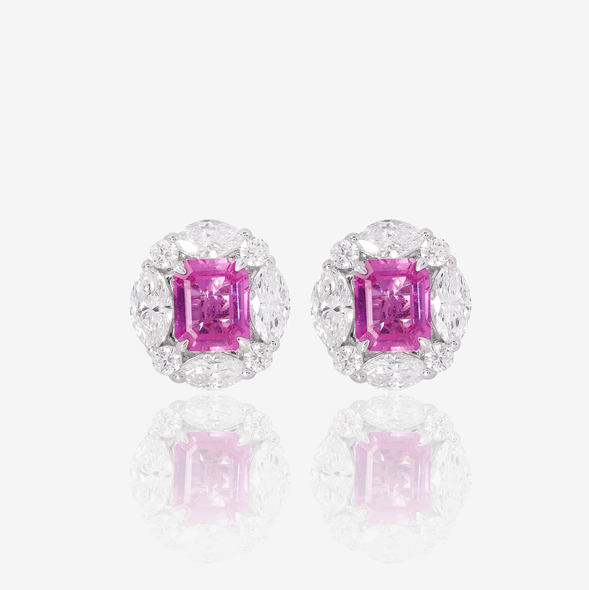 Pink Sapphire Stud Earrings