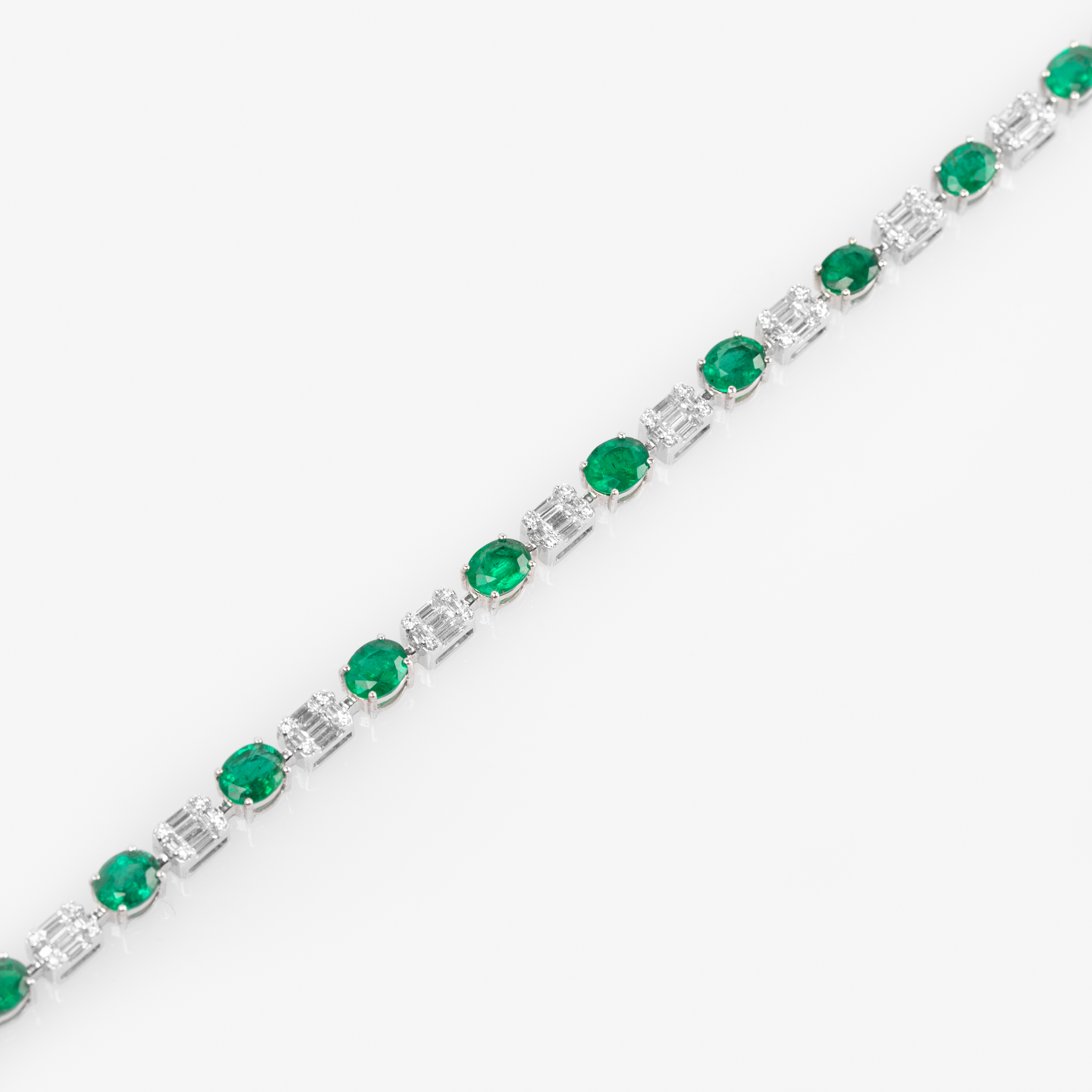 Emerald and Diamond Illusion Bracelet