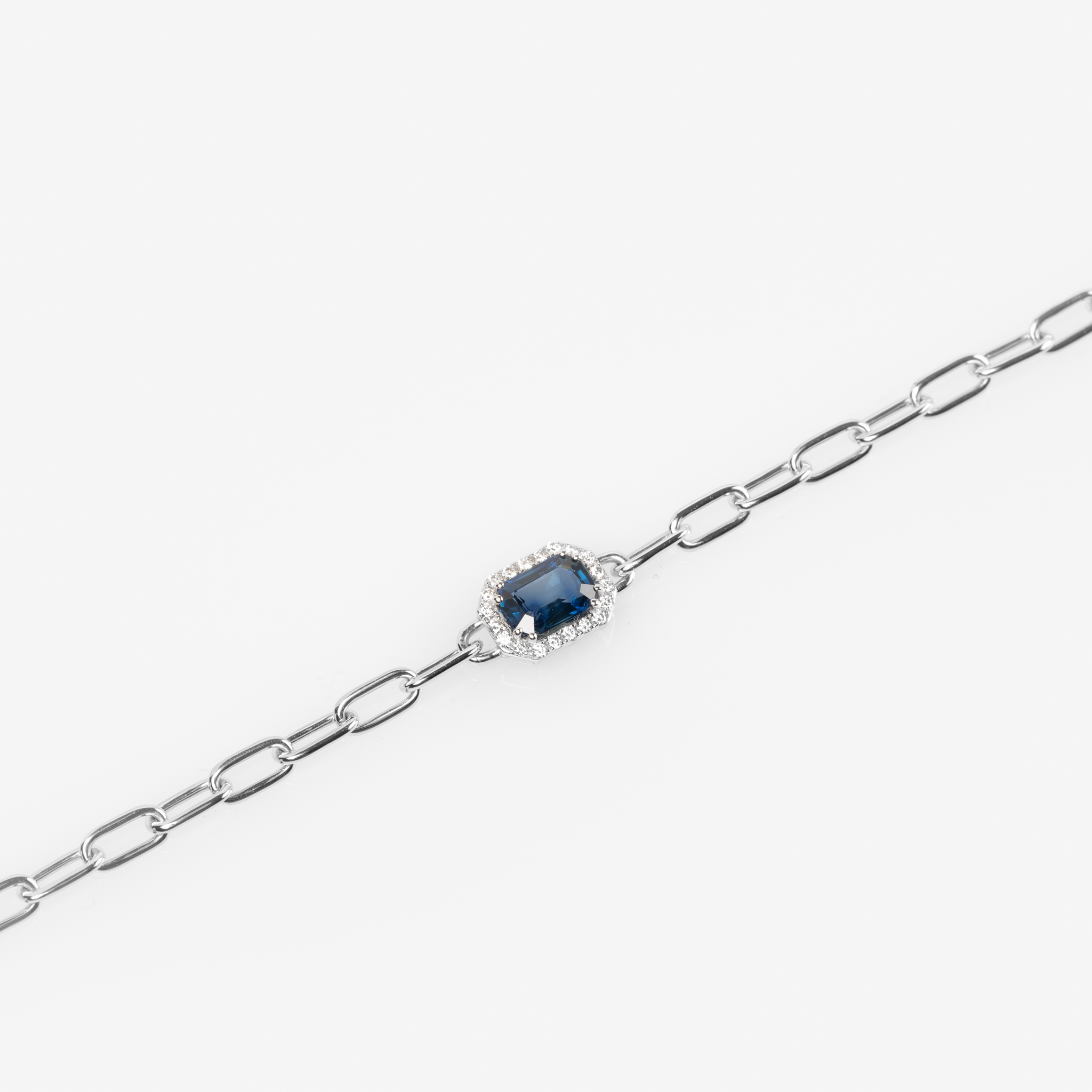 Sapphire Paperclip Bracelet
