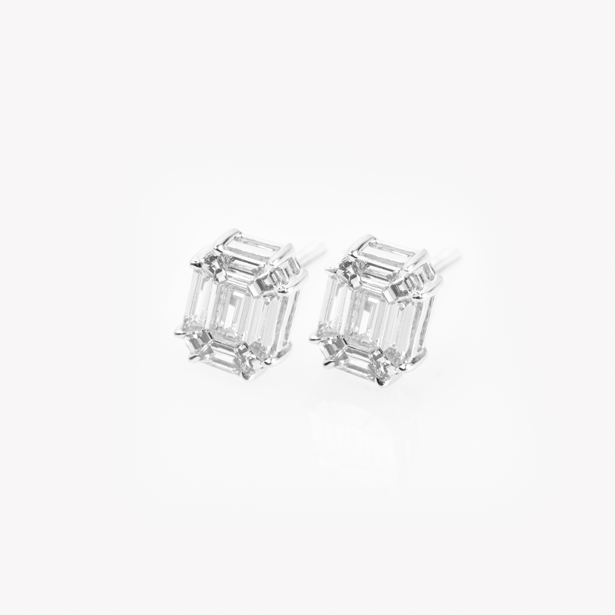 Emerald Cut Stud Earrings